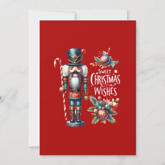 Sucré Noël Voeux Nutcracker Invitation (Dos)