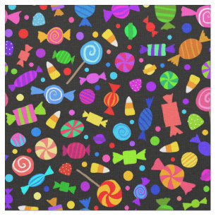 Sucrerie mignonne de Halloween sur le tissu noir