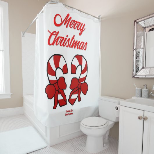 Sucres de canne de Noël Douche rideau (En situation)