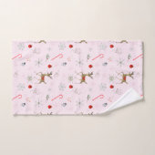 Sucres de canne modernes de rennes de Noël au mili (Serviette à main)