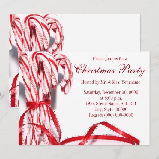 Sucres de canne Noël Invitations (Devant / Derrière)