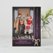 Sucres de canne rustiques Noël | Carte photo viole (Debout devant)