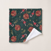 Sucres de canne Snowflakes Red Christmas Balls Gre (Gant de toilette)