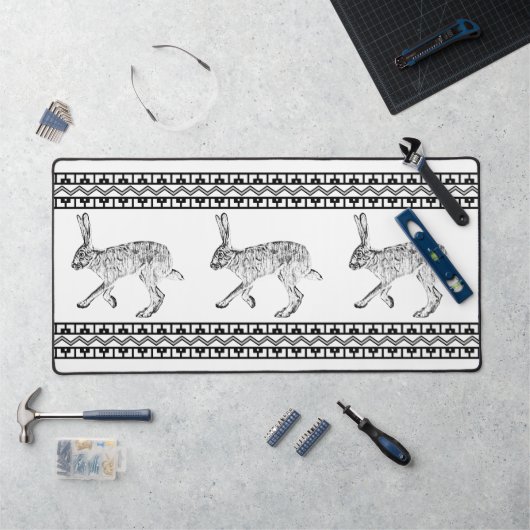 Sud-Ouest Jackrabbit Géométrique Noir et Blanc (Poste de travail)