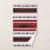 Sud-Ouest Motif Noir, gris, rouille et blanc (Serviette à main)