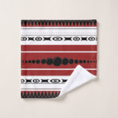 Sud-Ouest Motif Noir, gris, rouille et blanc (Gant de toilette)