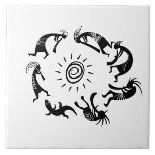 Sud-ouest Petroglyh Kokopelli Carreaux en céramiqu