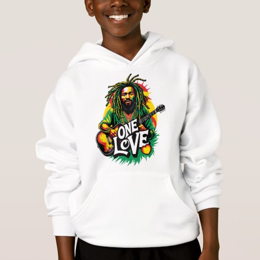 Sudadera con capucha One Love el Rey del Reggae (Devant)