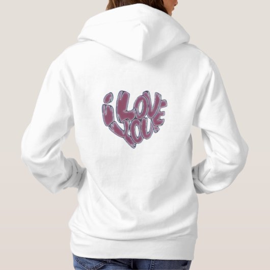 sudadera te quiero en forma de corazón hoodie (Achterkant)