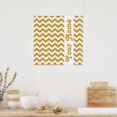 Sudan Brown Safari Chevron met aangepaste tekst Poster (Keuken)