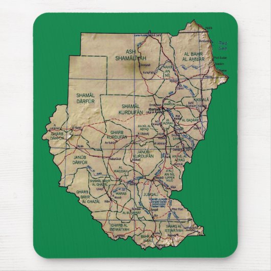 Sudan Map Mousepad Muismat (Voorkant)
