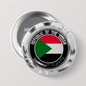 Sudan Round Emblem Ronde Button 7,6 Cm (Voorkant /achterkant)