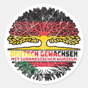 Sudan Sudanesisch Deutsch Deutschland Baum Wurzel Ronde Sticker