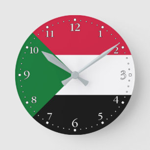 Sudanese vlag ronde klok