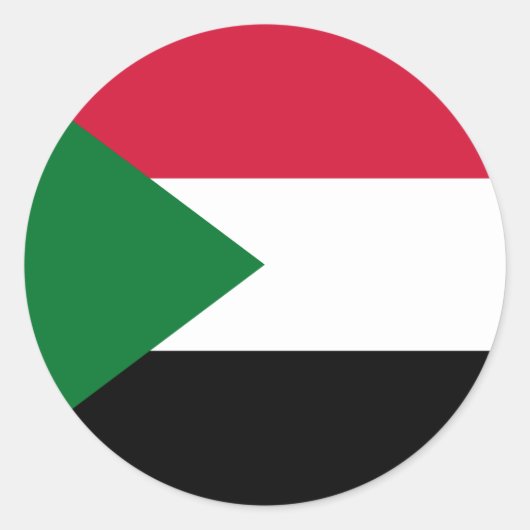 Sudanese vlag ronde sticker (Voorkant)