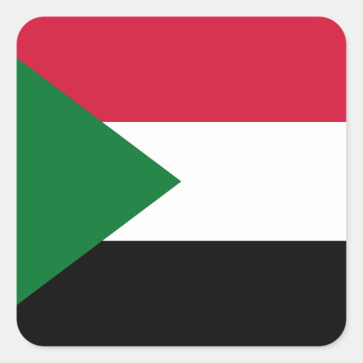 Sudanese vlag vierkante sticker (Voorkant)