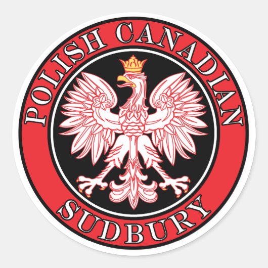 Sudbury Poolse Canadese adelaar Ronde Sticker (Voorkant)