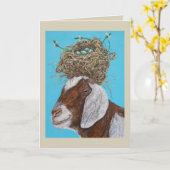 Sudie de geitenkaart kaart (Gele Bloem)