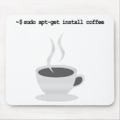 sudo apt-get install-koffie Funny Linux Command Muismat (Voorkant)