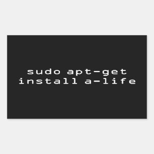 sudo apt-get installatie a-life rechthoekige sticker