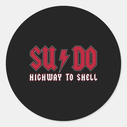 Sudo Highway naar Shell Ubuntu Linux Superuser Com Ronde Sticker (Voorkant)
