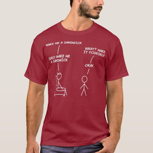 Sudo Make Sandwich Funny Linu T-shirt (Voorkant)