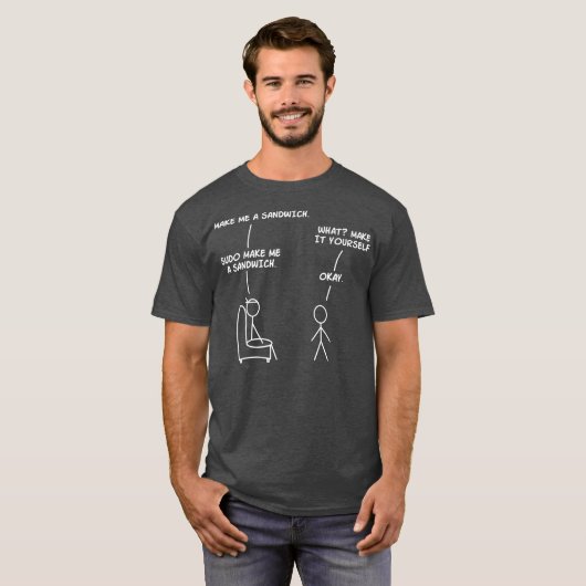 Sudo Make Sandwich Funny Linux T-shirt (Voorkant volledig)