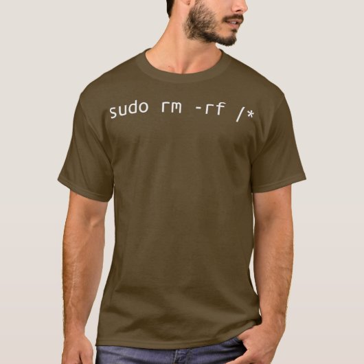 Sudo rm grappige Linux-admin T-shirt (Voorkant)
