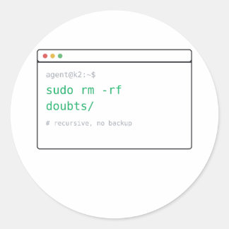 sudo rm -rf twijfels/ - Dev Sticker Cadeau