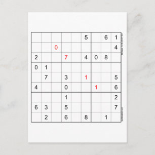 Sudoku Birthday Card 07-11 Feestdagenkaart