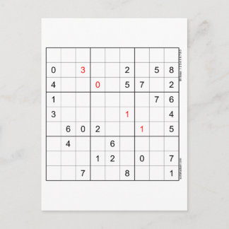 Sudoku Birthday Card 30-11 Feestdagenkaart