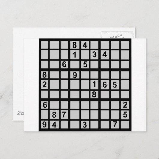 Sudoku - Brainteaser Briefkaart (Voorkant / Achterkant)