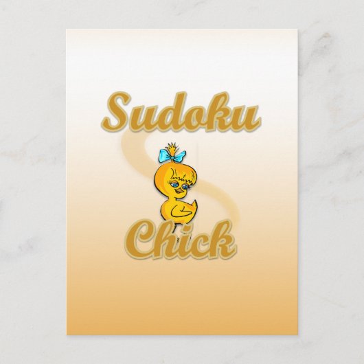 Sudoku Chick Briefkaart (Voorkant)