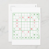 Sudoku Christmas Kaart - Hart (Voorkant / Achterkant)