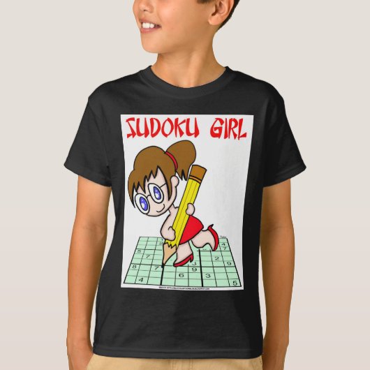 Sudoku Girl Brown Hair T-shirt (Voorkant)
