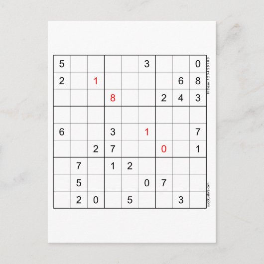 Sudoku Kaart 18-10 (Voorkant)