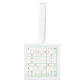 Sudoku kerstboomversier kubus ornament (Voorkant)