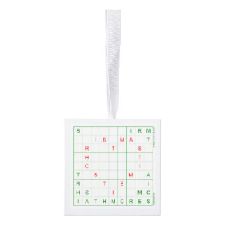 Sudoku kerstboomversier kubus ornament