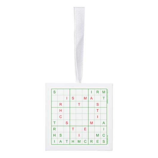 Sudoku kerstboomversier kubus ornament (Rechts)