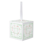 Sudoku kerstboomversier kubus ornament (Achter hoekig)