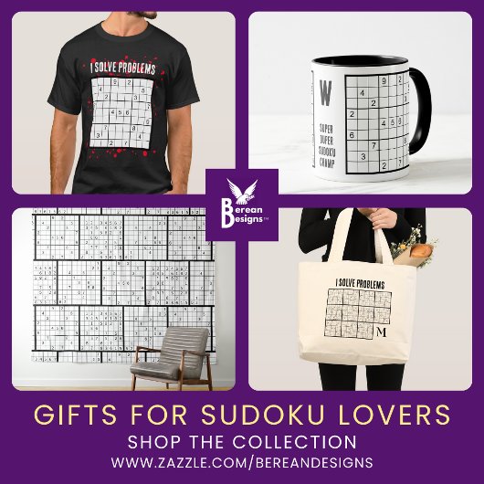 Sudoku Monogram Grote Tote Bag