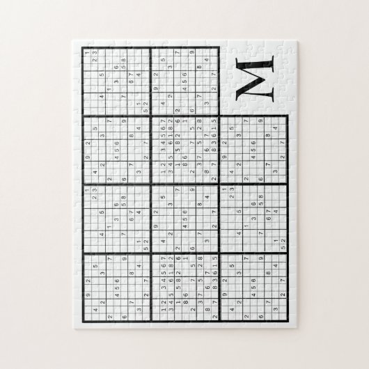 Sudoku Monogram Jigsaw Puzzle (Vertical)