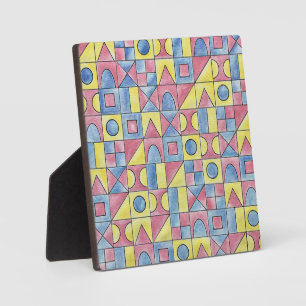 Sudoku One-Modern Bauhaus Geometric Waterverf Art Fotoplaat