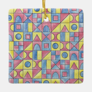 Sudoku One-Modern Bauhaus Geometric Waterverf Art Keramisch Ornament
