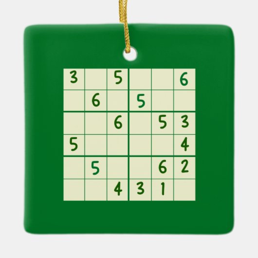 Sudoku Puzzle 6x6 keramisch siermiddel Keramisch Ornament (Voorkant)