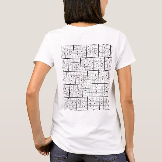 Sudoku Puzzle Design T-shirt (Achterkant)