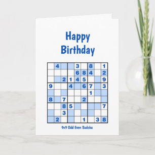 Sudoku Puzzles Birthday Card Kaart