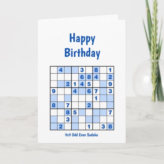 Sudoku Puzzles Birthday Card Kaart (Voorkant)