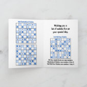Sudoku Puzzles Birthday Card Kaart (Binnen)