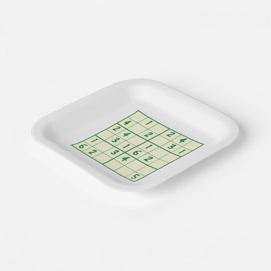 Sudoku Puzzles Papieren Bordje (Gebogen)